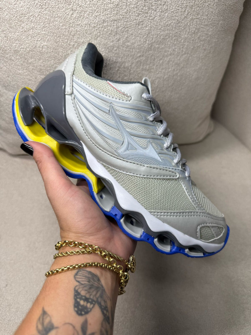 Mizuno Prophecy 13 S Prata azul amarelo + Frete Grátis